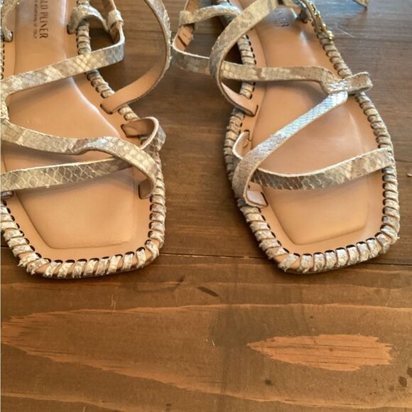 DONALD PLINER SIZE 10 EMILIA FLAT SANDAL SNAKE PRINT STRAPPY - Picture 4 of 7